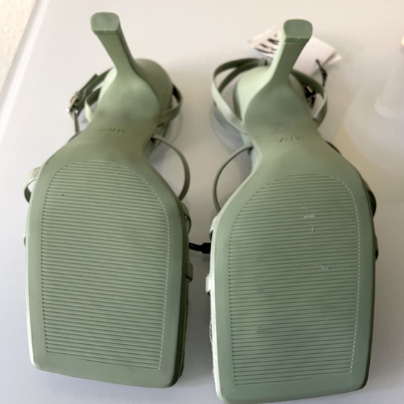 ZARA HEELED LEATHER SANDALS WITH JUTE INSOLE - Picture 4 of 15